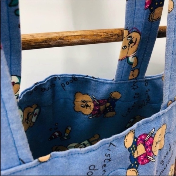 4/$45 HANDMADE Blue Teddy Bear Nurse Doctor Cloth Bag - Picture 3 of 3